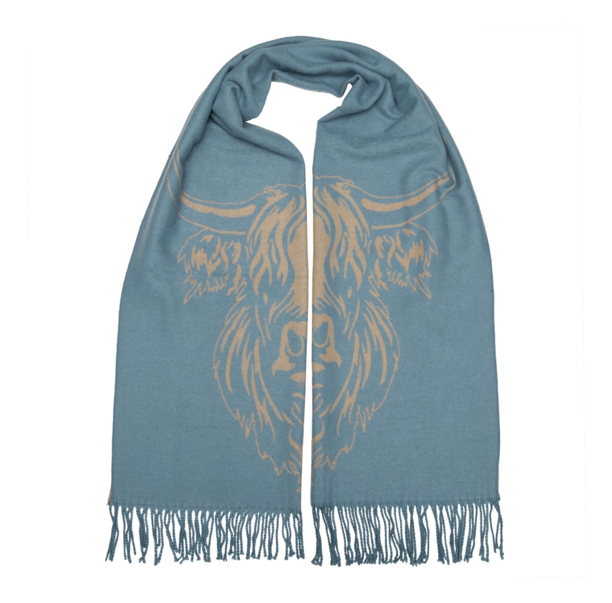 Heilan Coo Super Soft Scarf - Powder Blue/Pale Blue