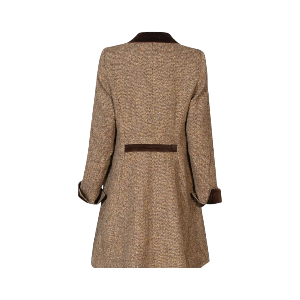 Ladies Harris Tweed Jacket (Tara) - Brown Herringbone