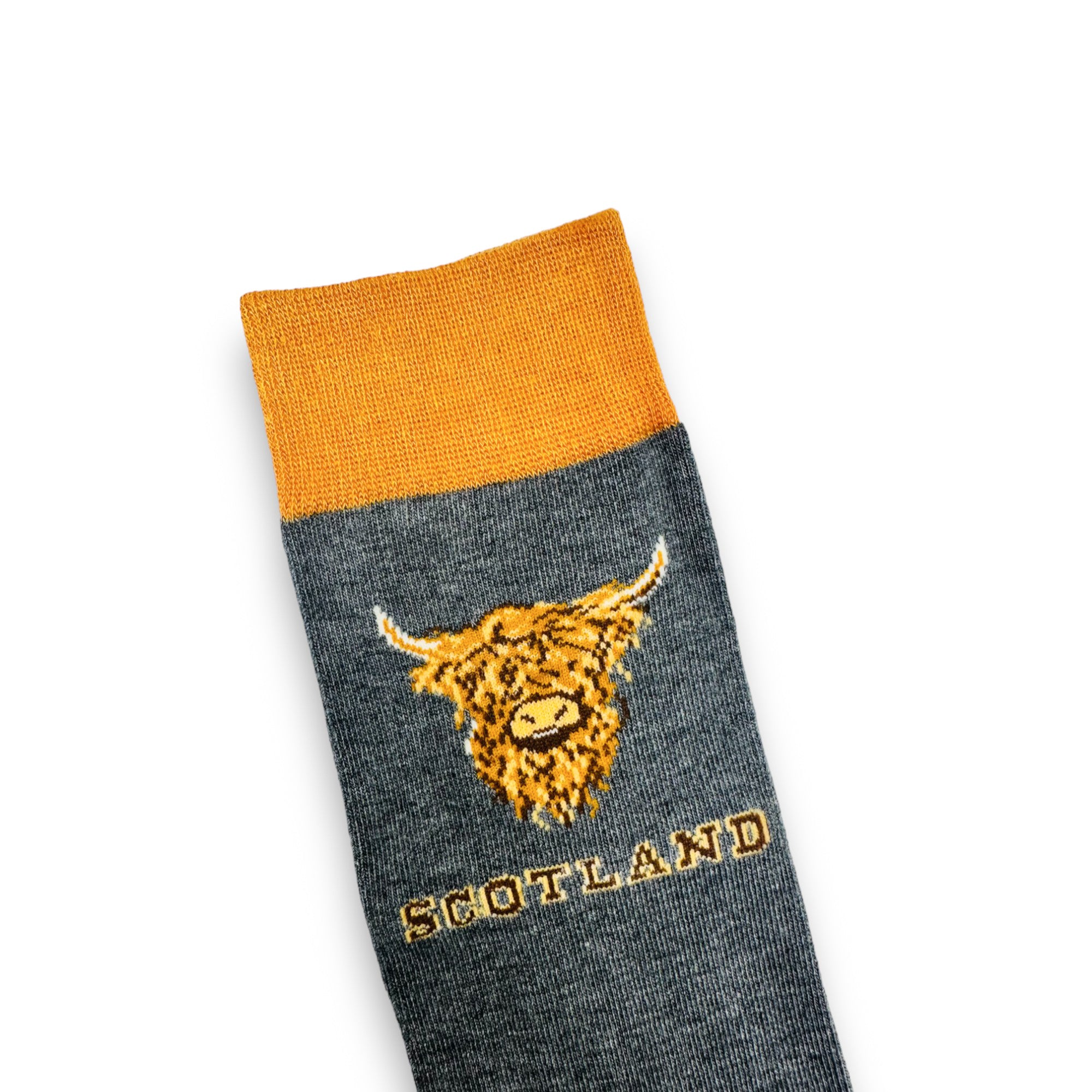 Highland Cow Scotland Socks - Grey