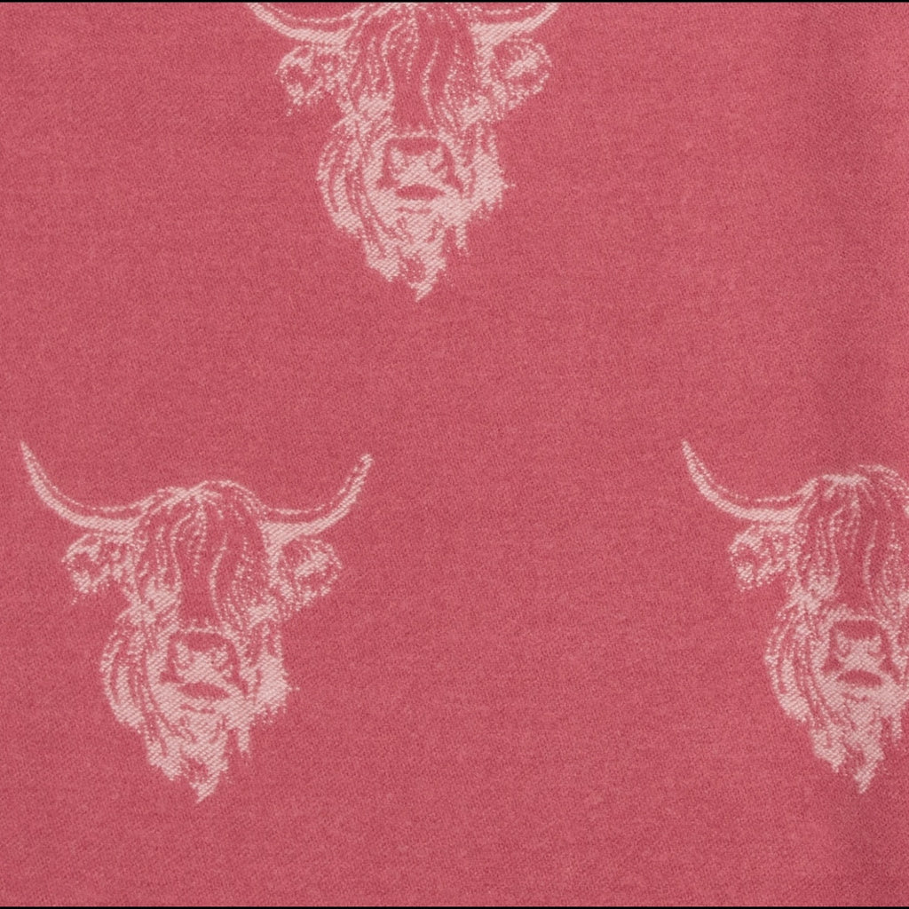 Heilan Coo Multi Super Soft Scarf - Damson/Pale Rose