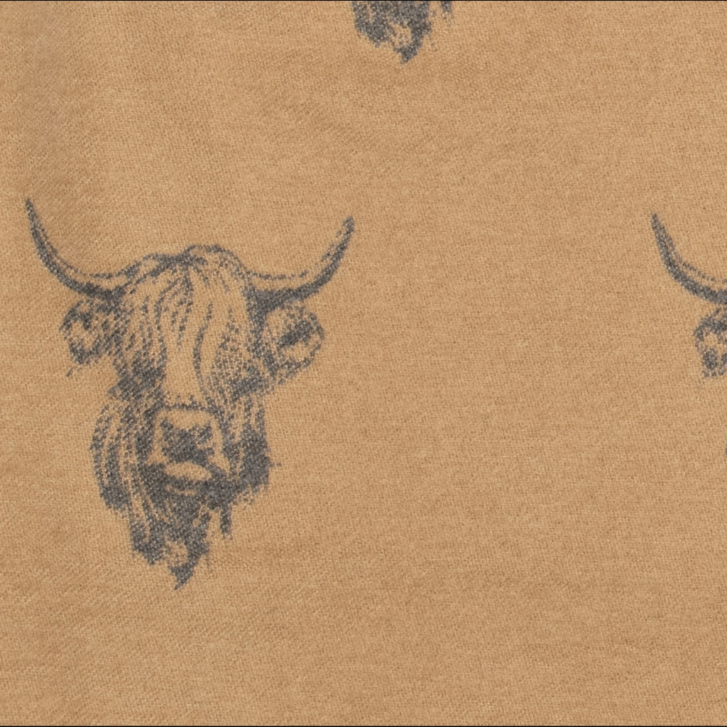 Heilan Coo Multi Super Soft Scarf - Camel/Grey