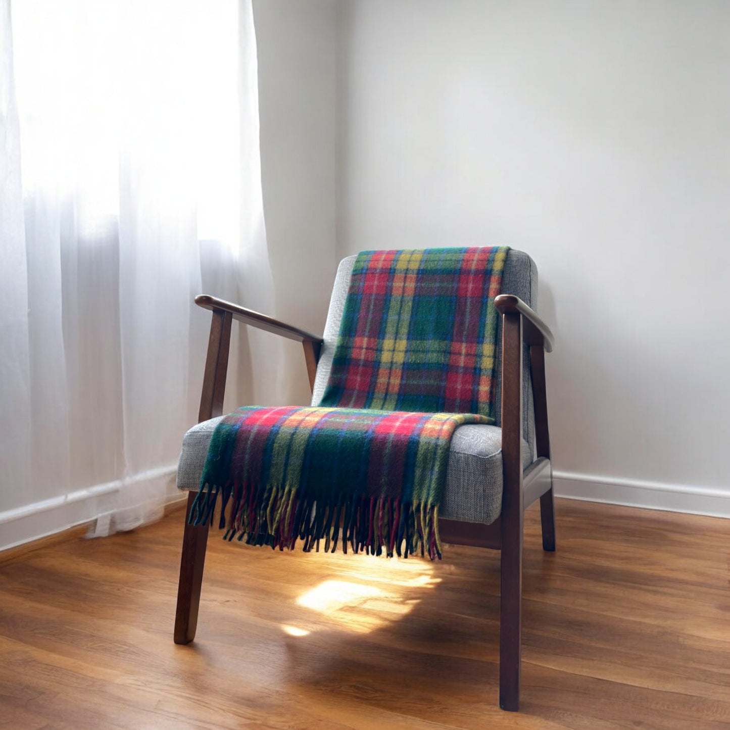 100% Wool Tartan Knee Blanket