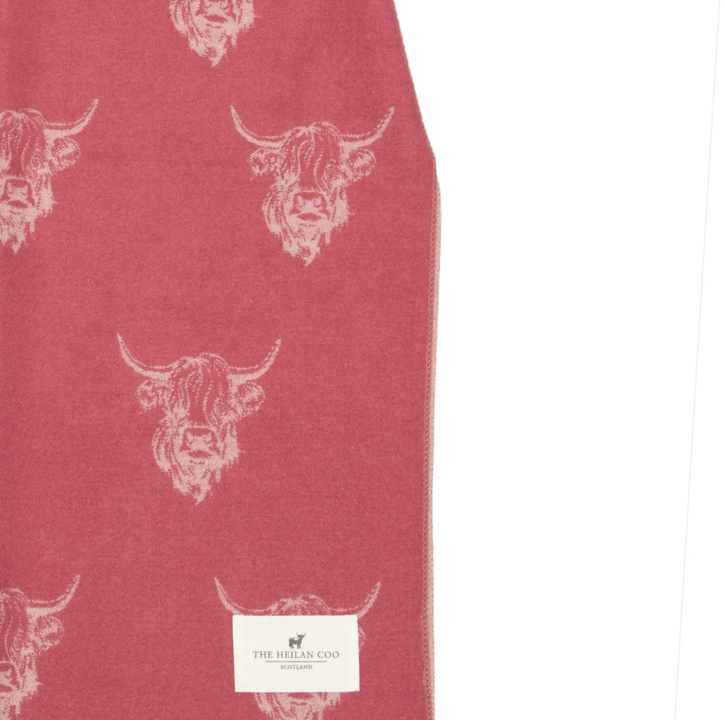 Heilan Coo Multi Super Soft Scarf - Damson/Pale Rose