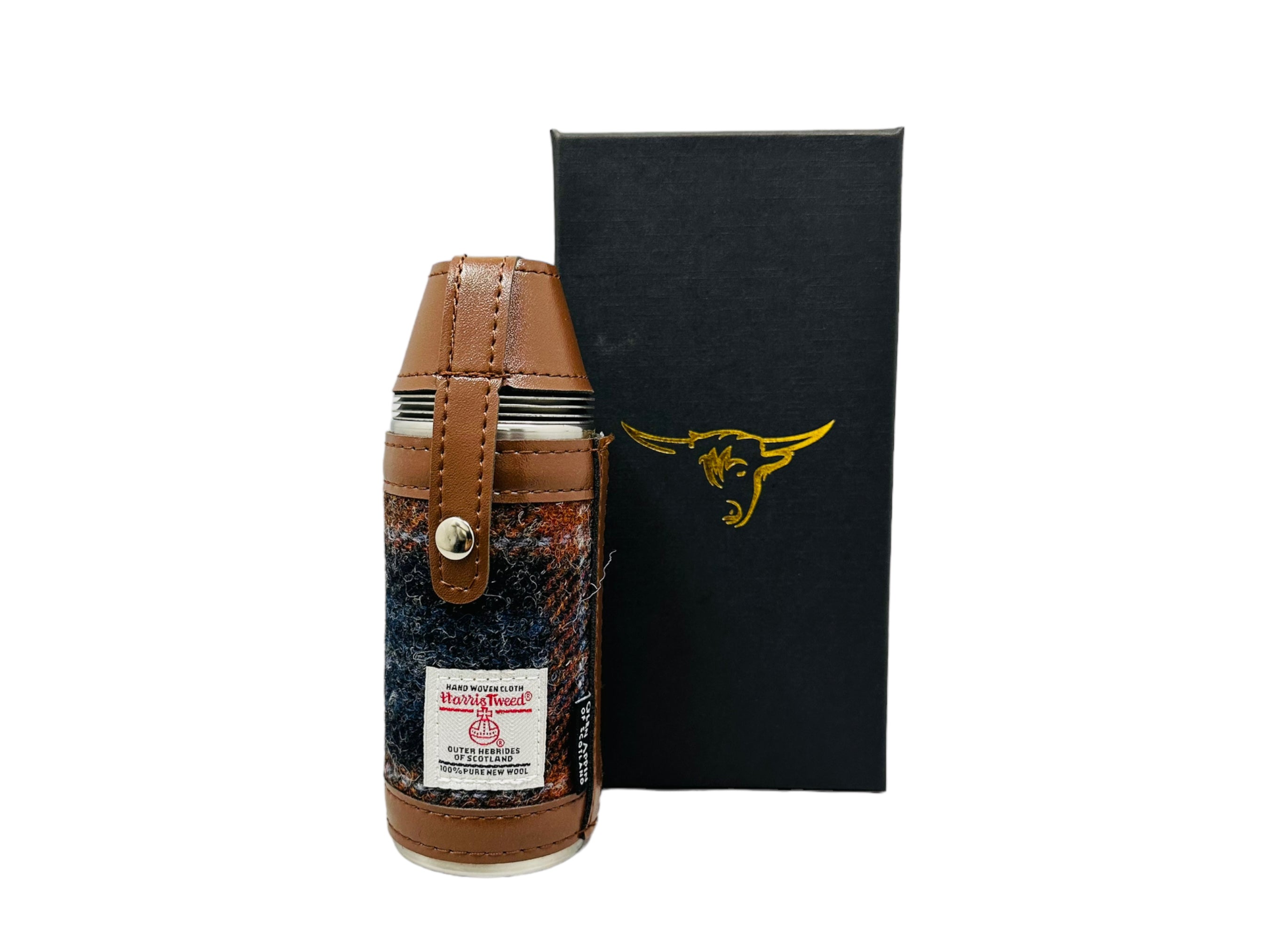 Harris Tweed Compact Hunting Flask 8oz