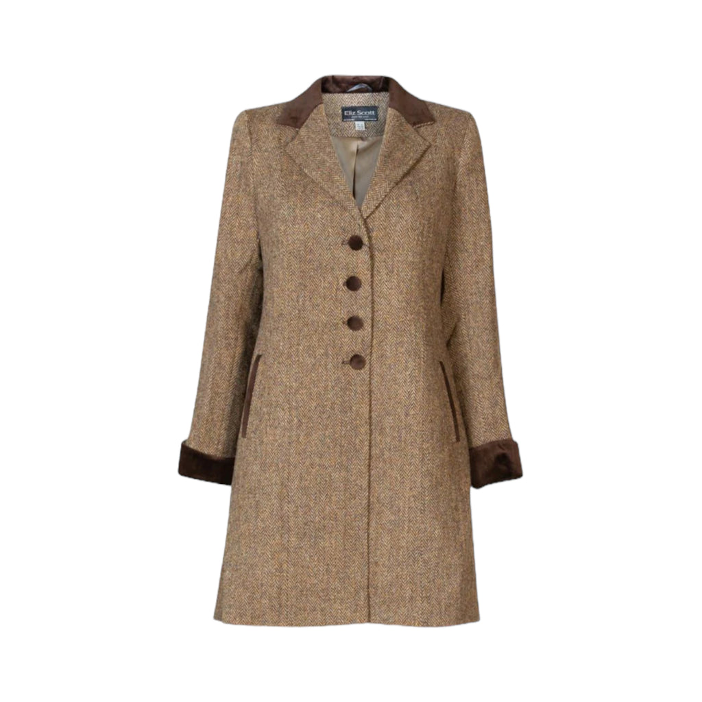 Ladies Harris Tweed Jacket (Tara) - Brown Herringbone