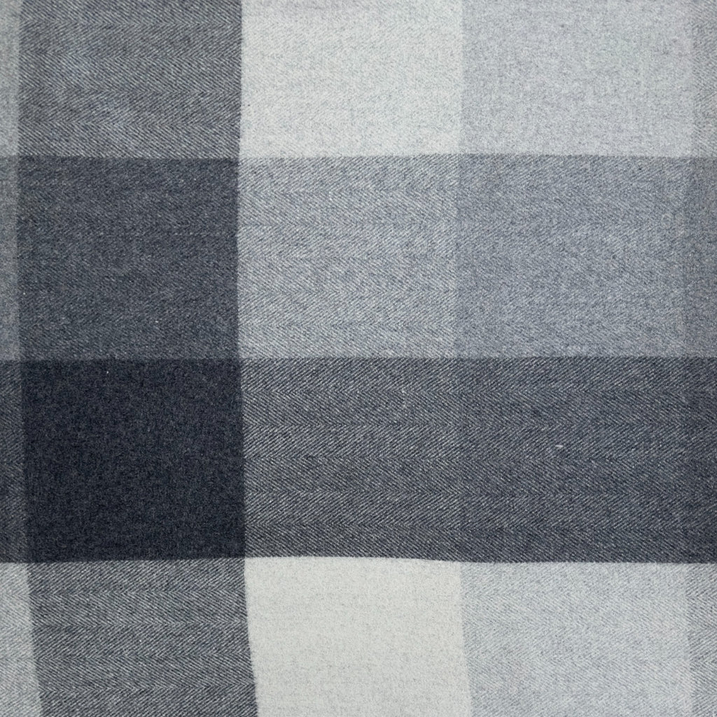 Recycled Wool Lifestyle Blanket - Stone Grey Check