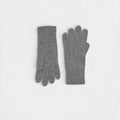 Pair of grey cashmere gloves on a white background 