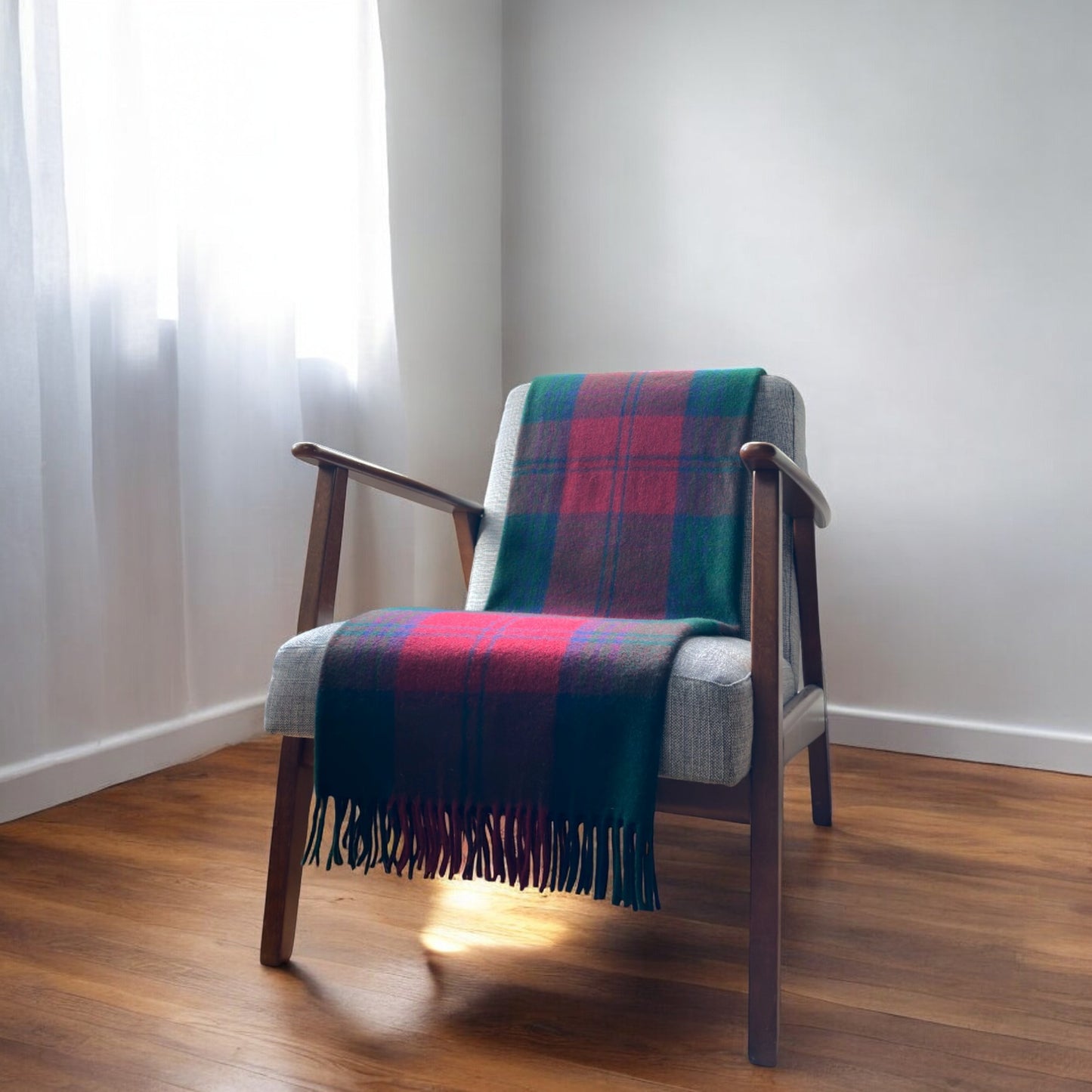 100% Wool Tartan Knee Blanket