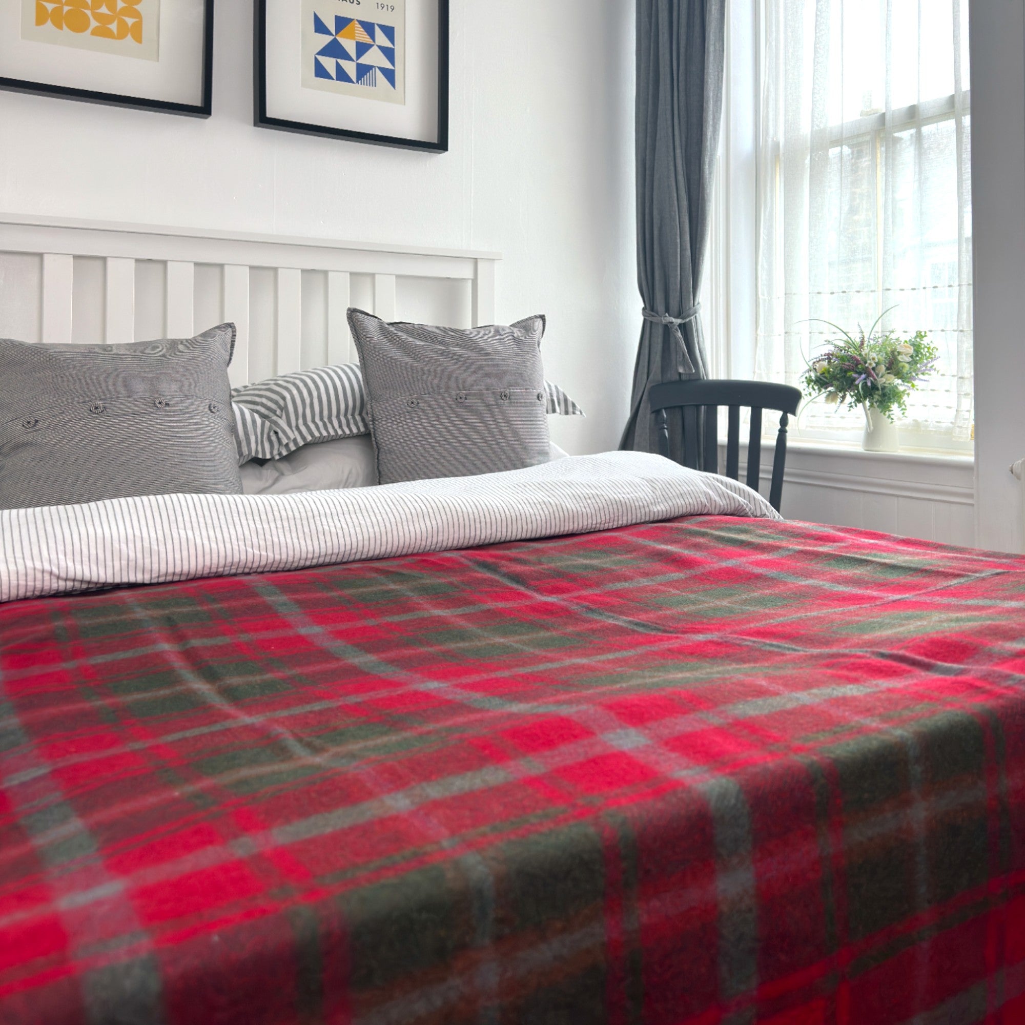 100% Recycled Wool Tartan King Size Blanket