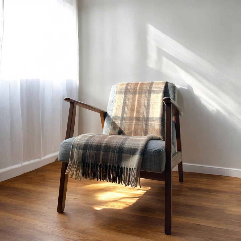 Natural Dress - 100% Recycled Wool Tartan Knee Blanket