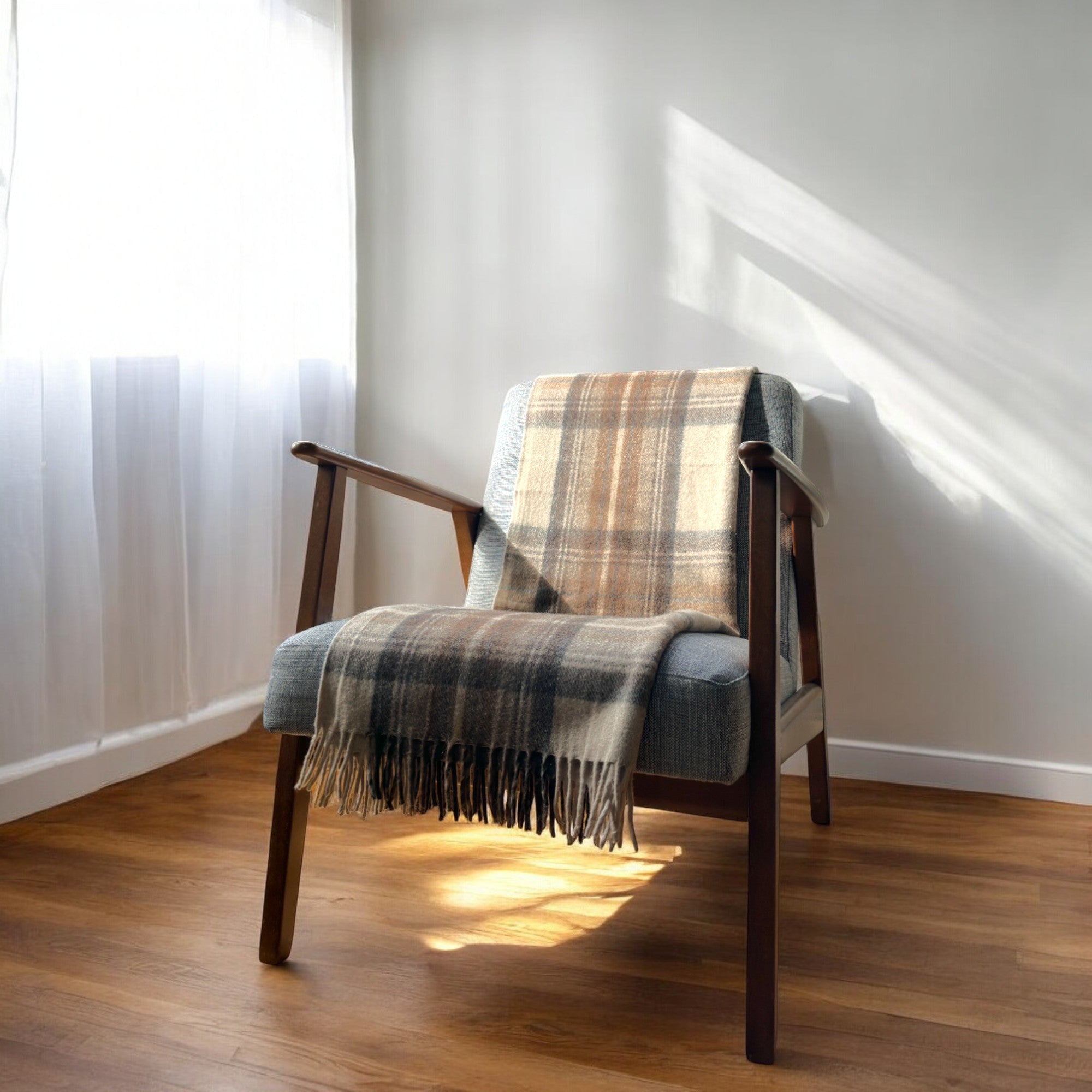 Natural Dress - 100% Recycled Wool Tartan Knee Blanket