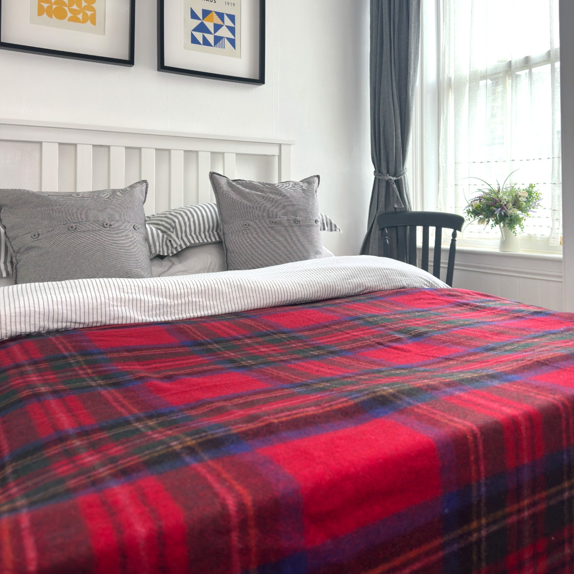100% Recycled Wool Tartan King Size Blanket