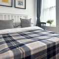 Silver Bannockbane - 100% Recycled Wool Tartan King Size Blanket