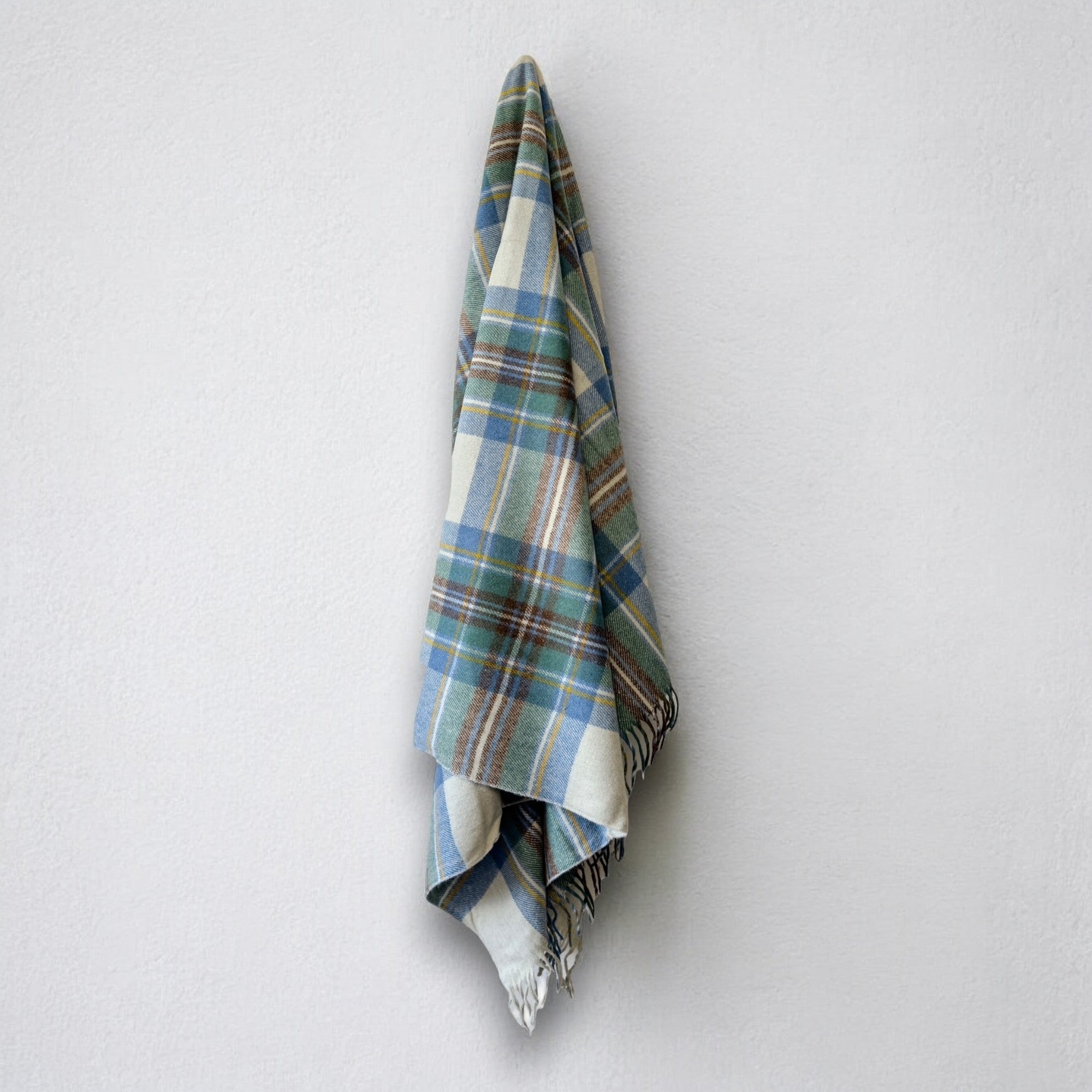 Stewart Muted Blue - 100% Recycled Wool Tartan Blanket