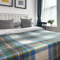 Stewart Muted Blue - 100% Recycled Wool Tartan King Size Blanket
