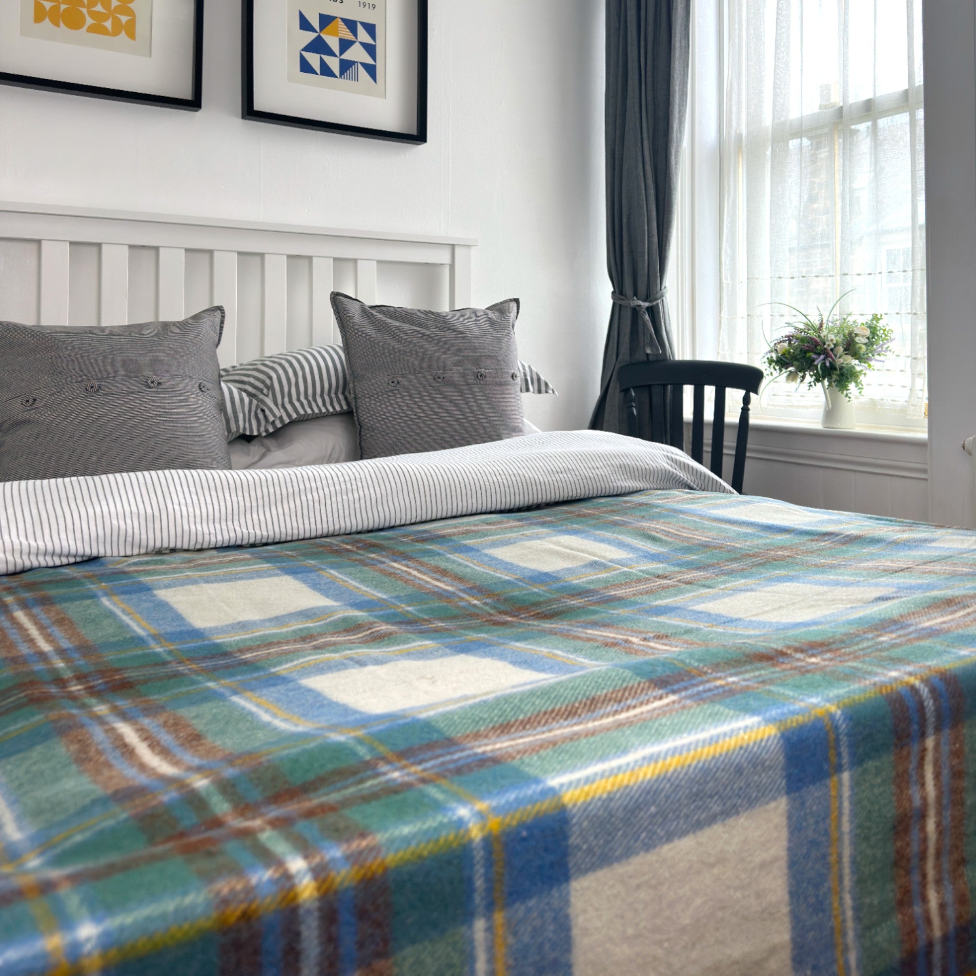 100% Recycled Wool Tartan King Size Blanket