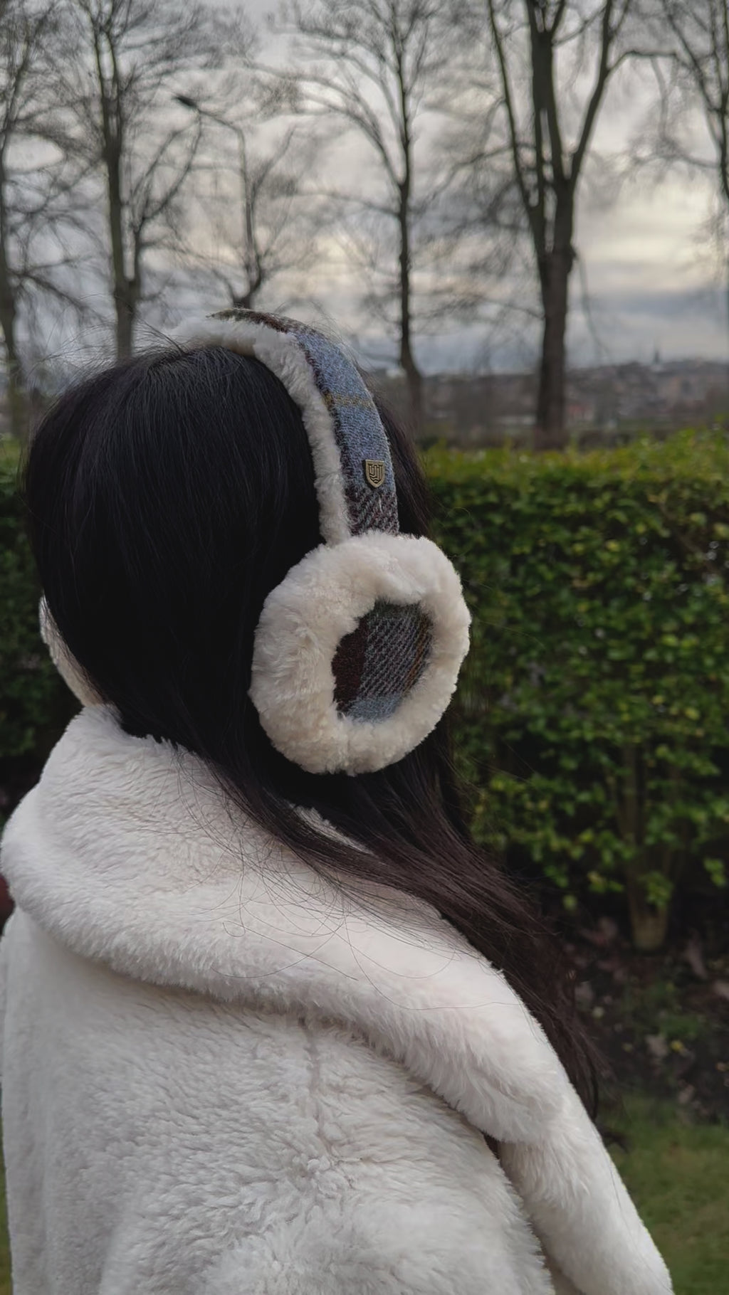 Fluffy Tweed Earmuffs