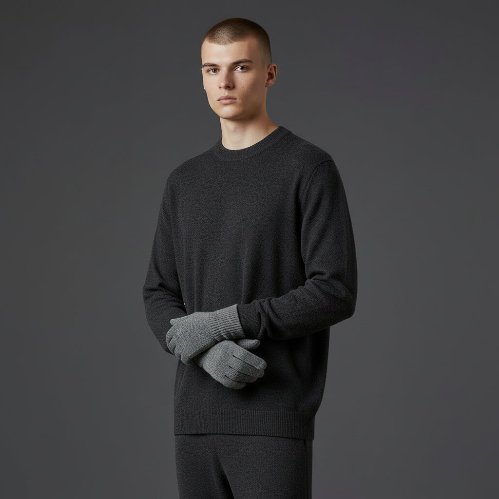 100% Cashmere Gloves - Grey