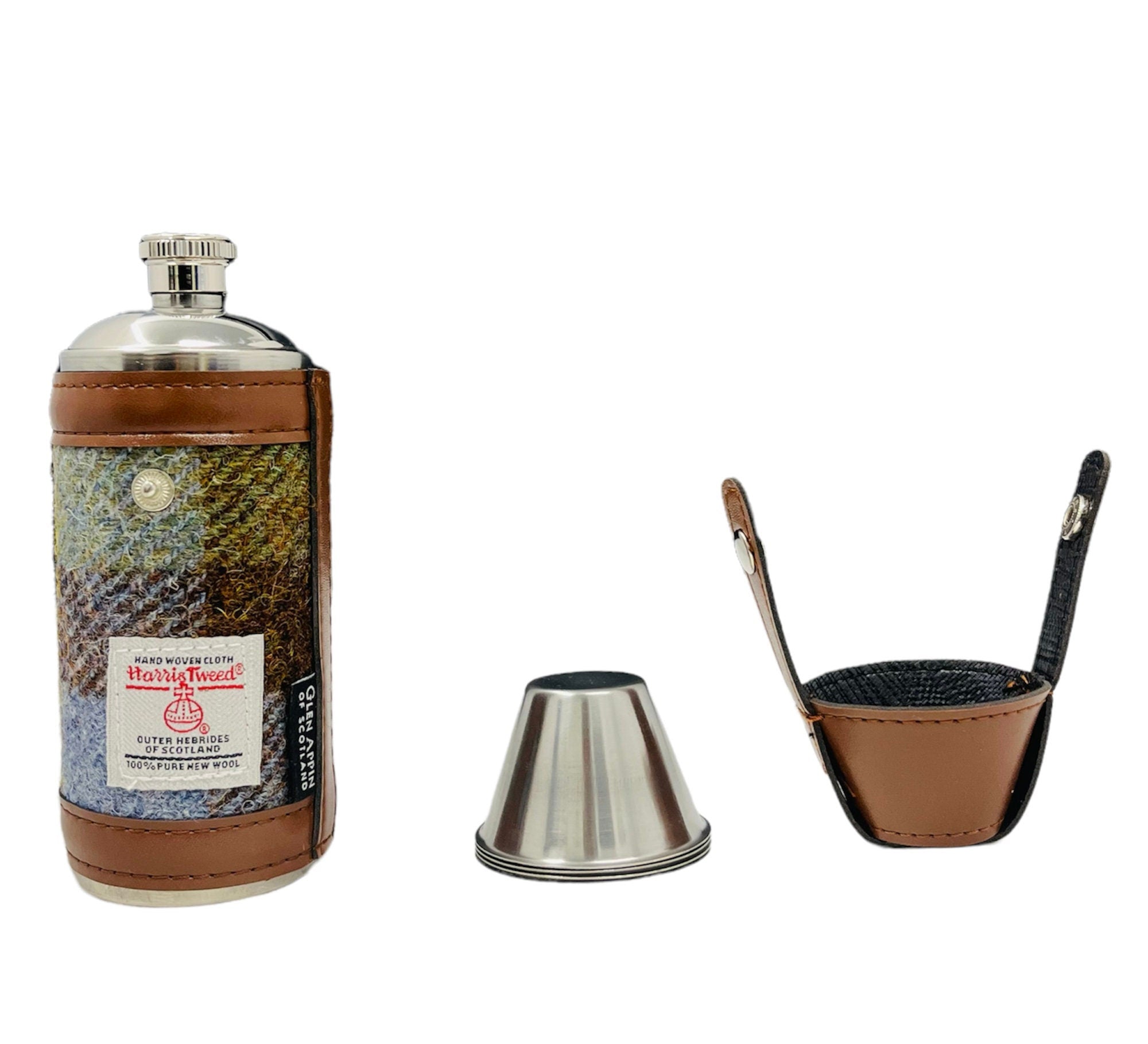 Harris Tweed Compact Hunting Flask 8oz