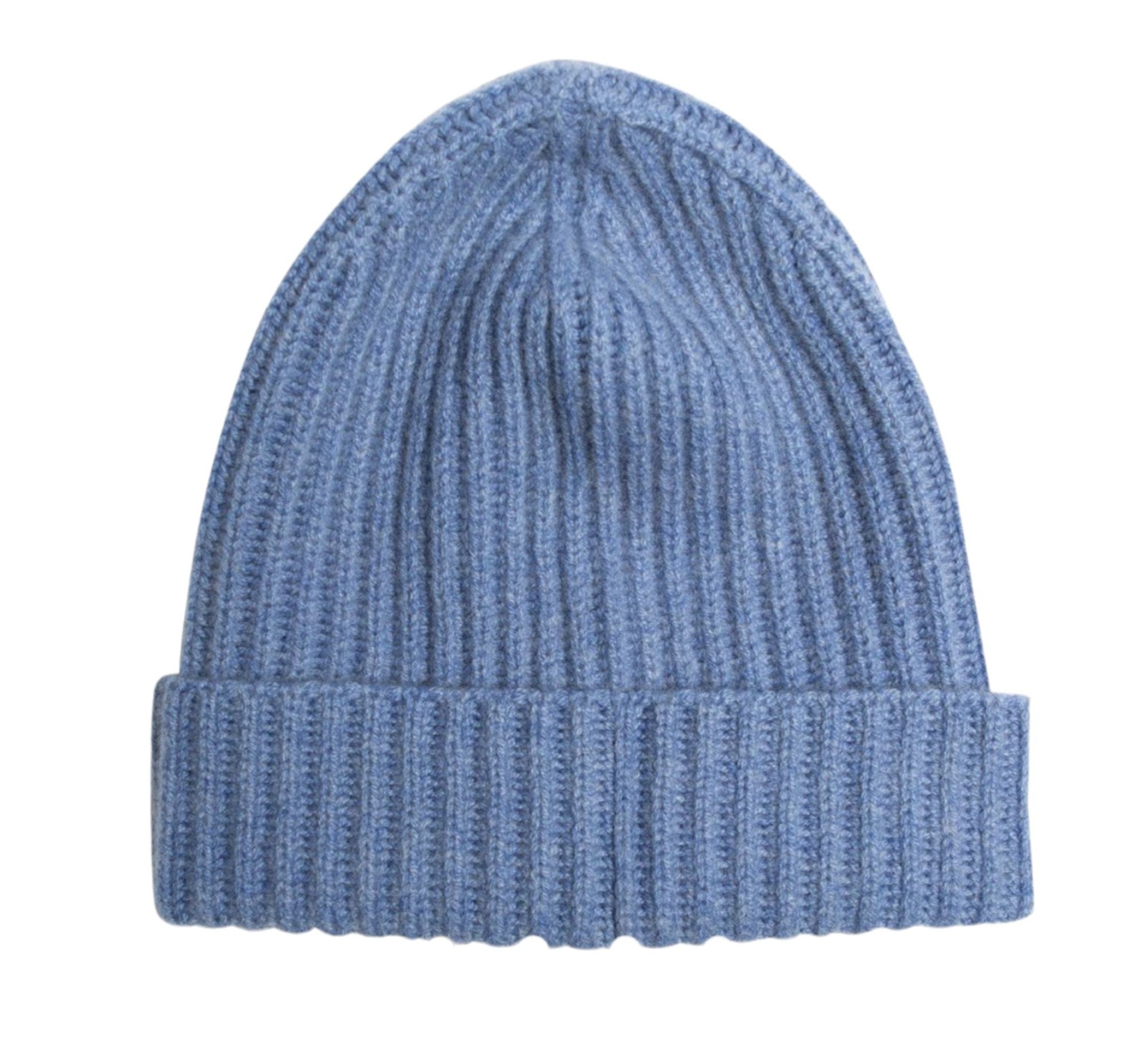 100% Cashmere Ribbed Beanie