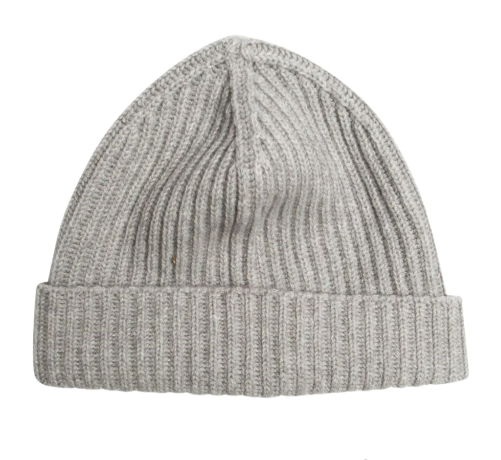 100% Cashmere Ribbed Beanie