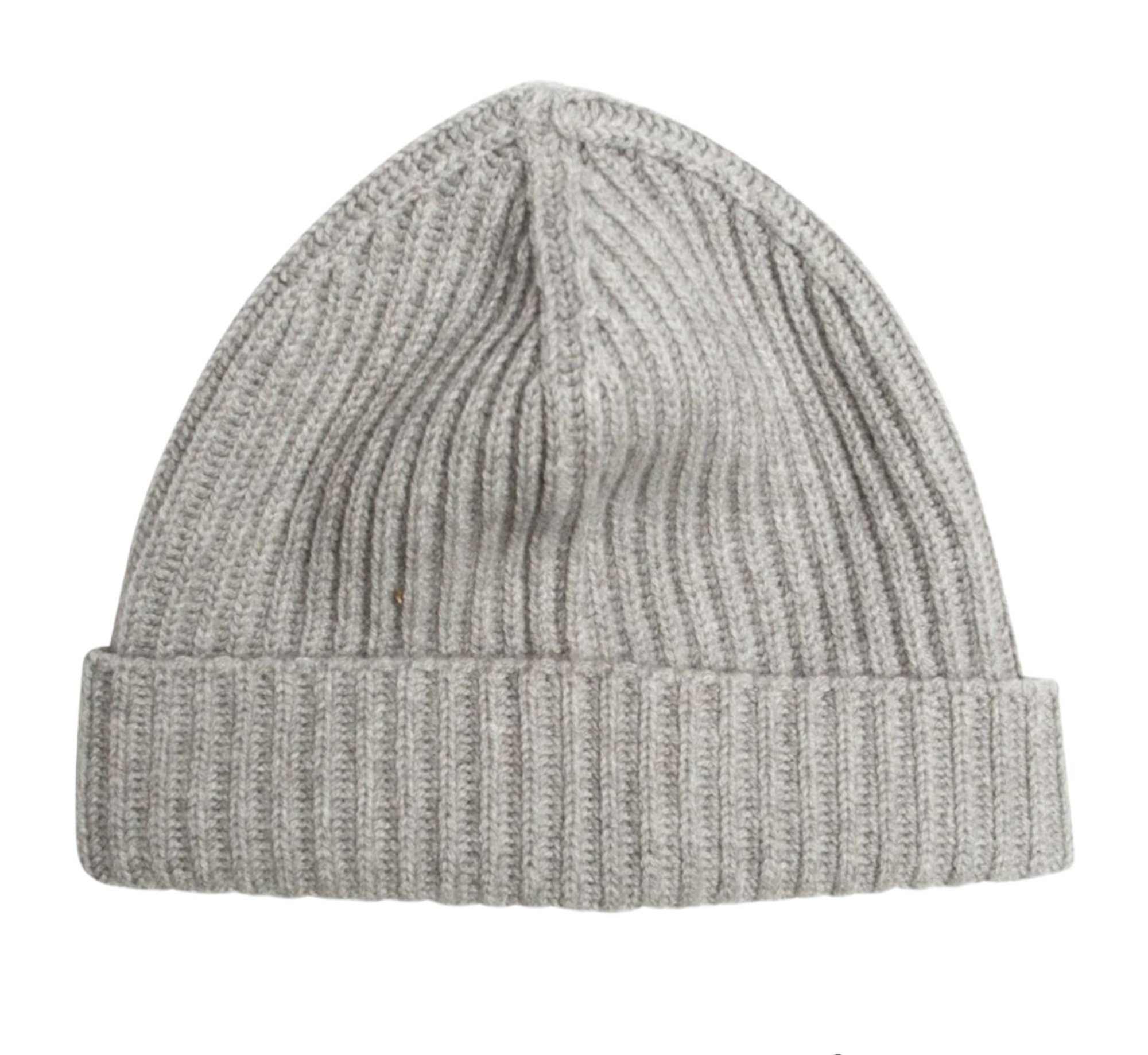 100% Cashmere Ribbed Beanie
