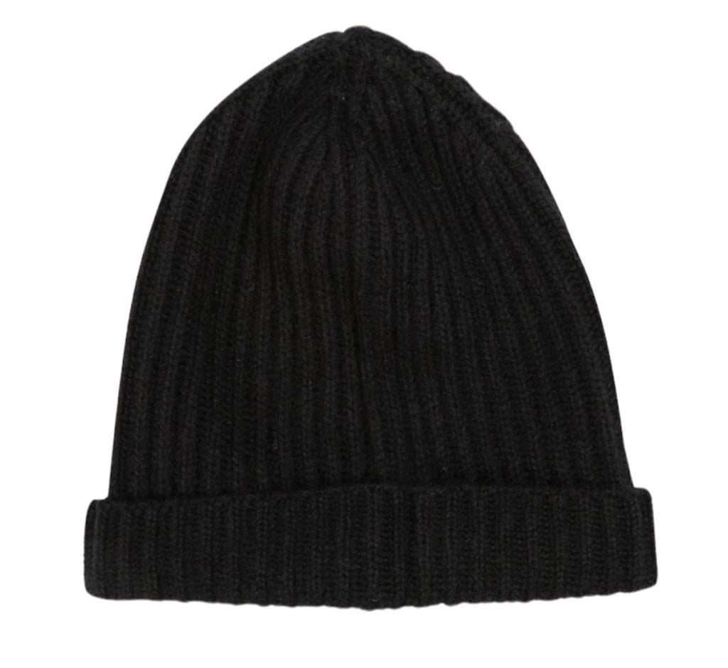100% Cashmere Ribbed Beanie
