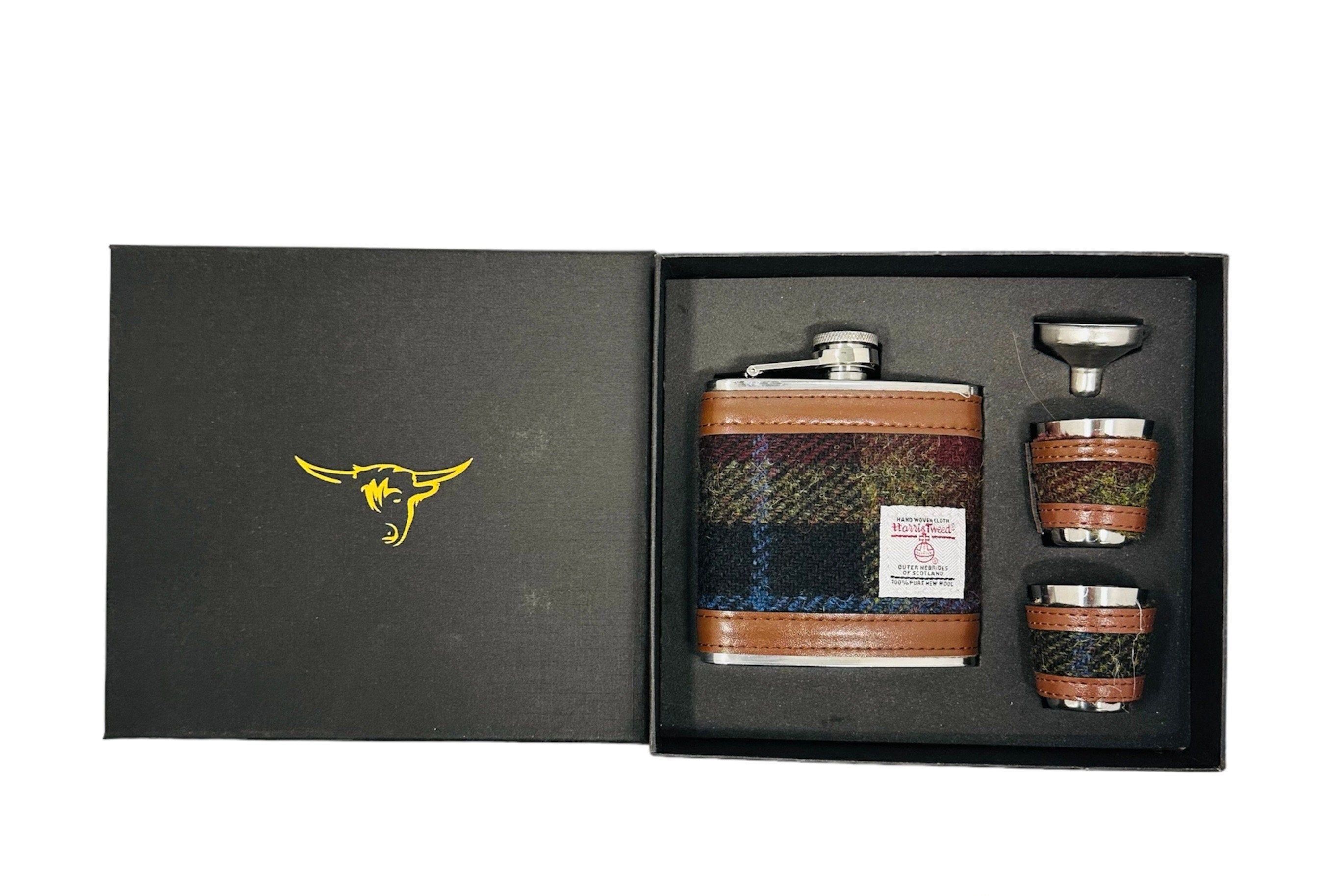 Harris Tweed Hunting Hip Flask 6oz