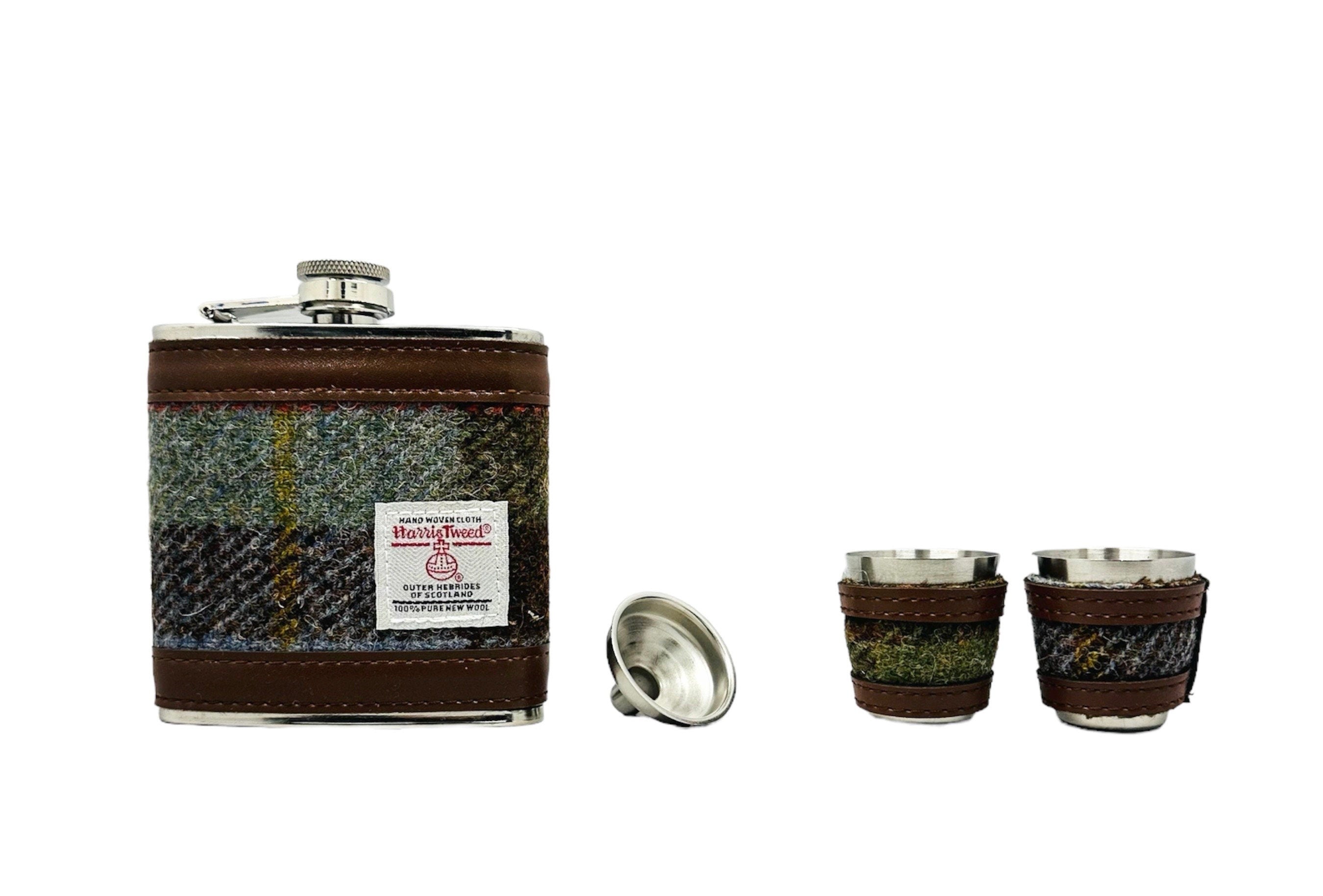 Harris Tweed Hunting Hip Flask 6oz